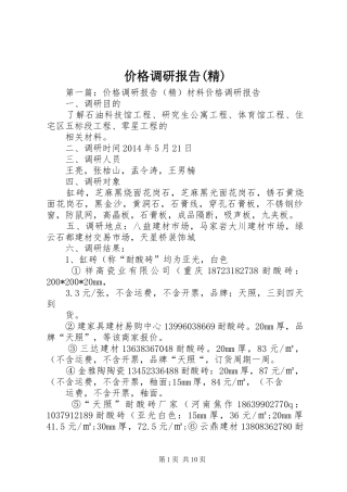 价格调研报告(精)