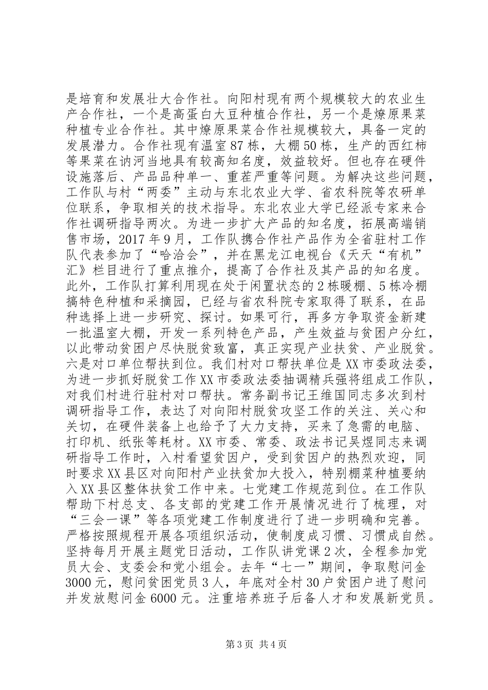 某村指导检查精准扶贫工作汇报材料_第3页