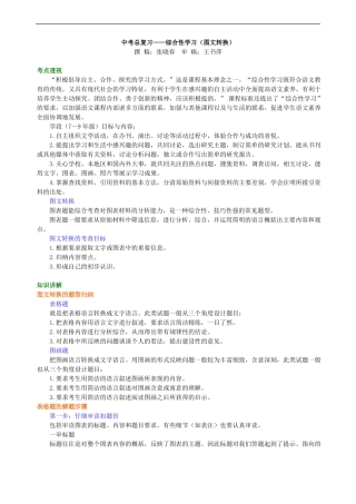 中考语文总复习——综合性学习图文转换知识讲解