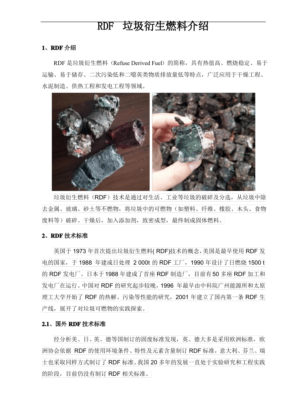 RDF垃圾衍生燃料介绍_第1页