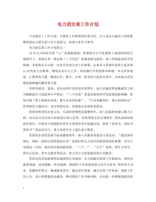 电力团支部工作计划 