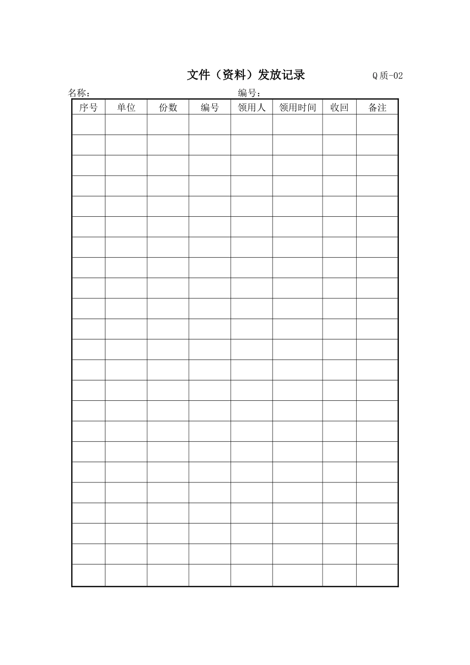 质量管理体系质量记录表格-汇总_第2页