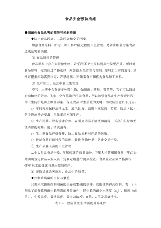 食品安全预防措施