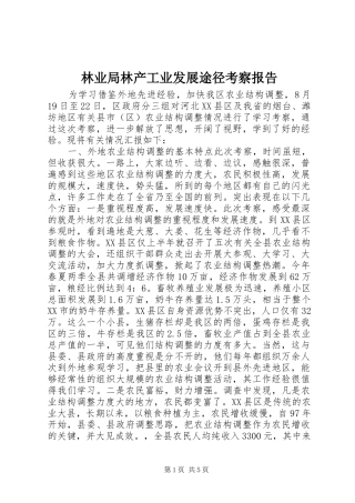林业局林产工业发展途径考察报告