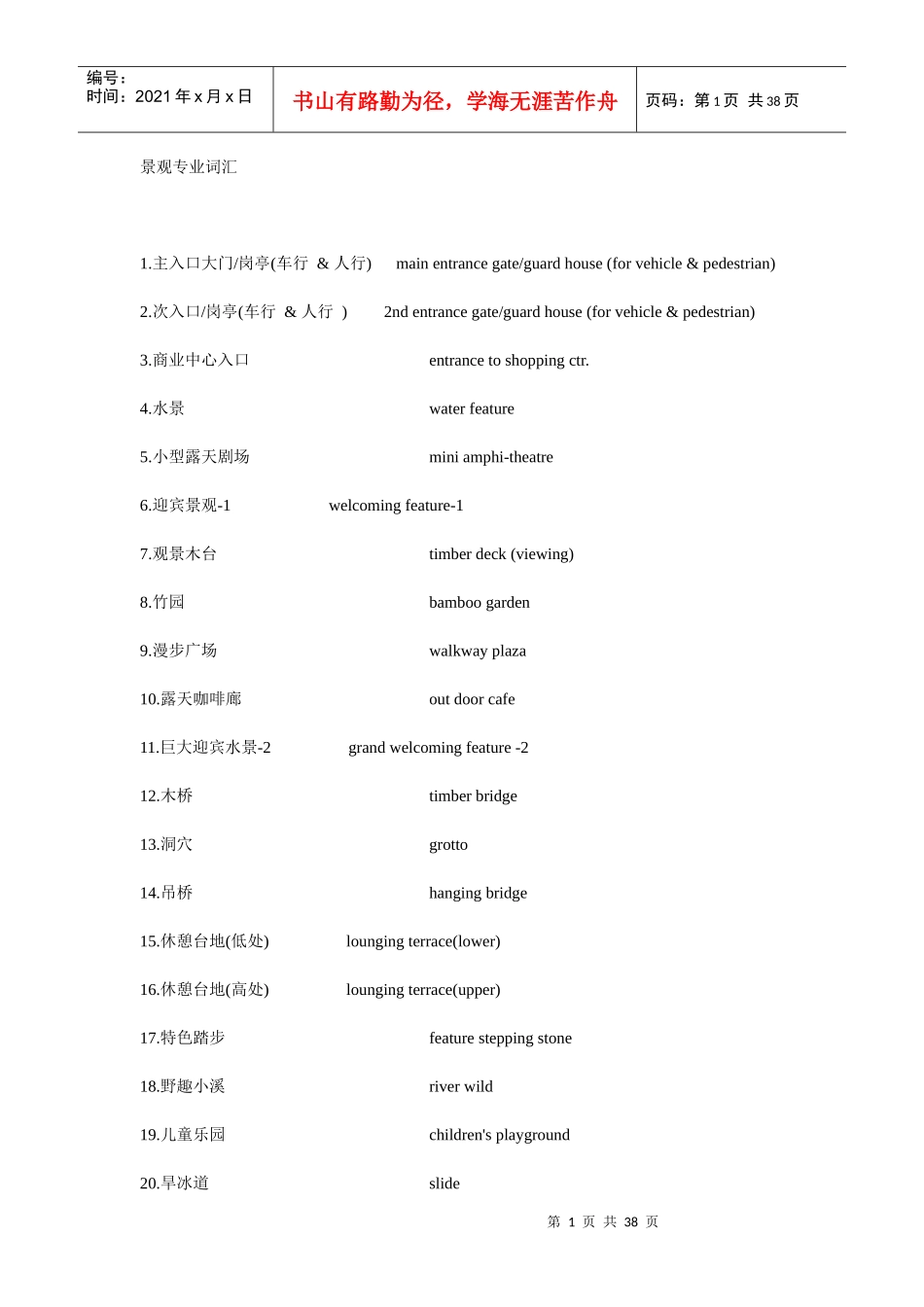 园林专业英语1_第1页