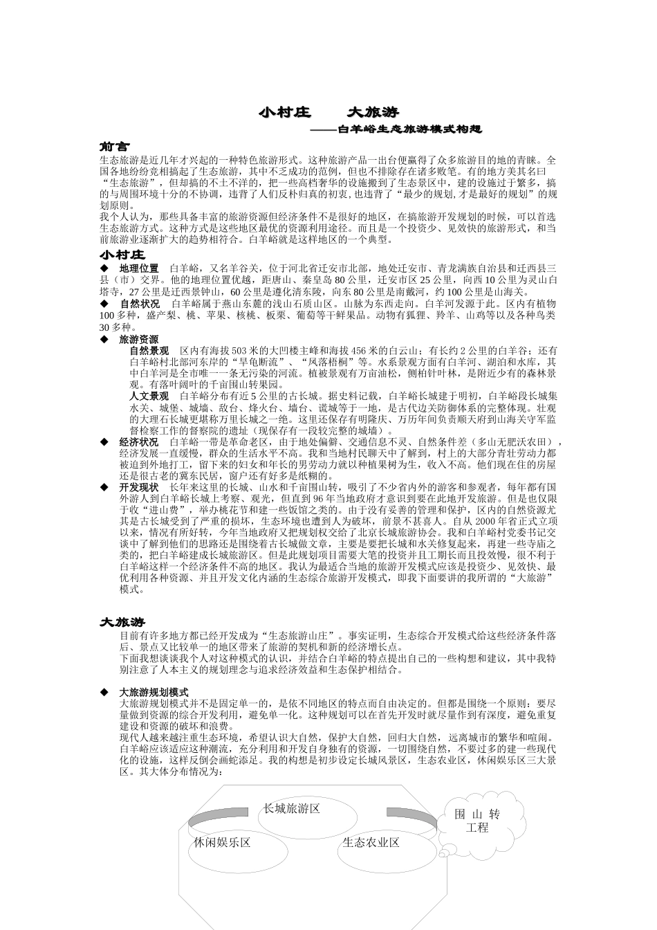 小村庄 大旅游--生态旅游模式构想（DOC 5页）_第1页