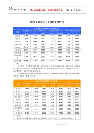 年圣诞元旦三亚酒店促销信息
