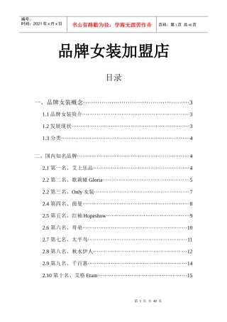 品牌女装加盟店
