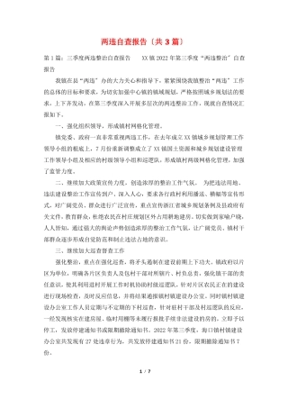 两违自查报告共3篇