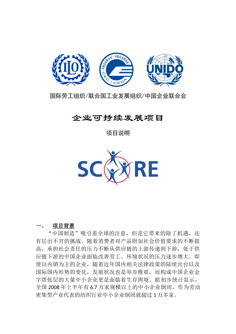 中小企业可持续发展(score)项目简介_第1页