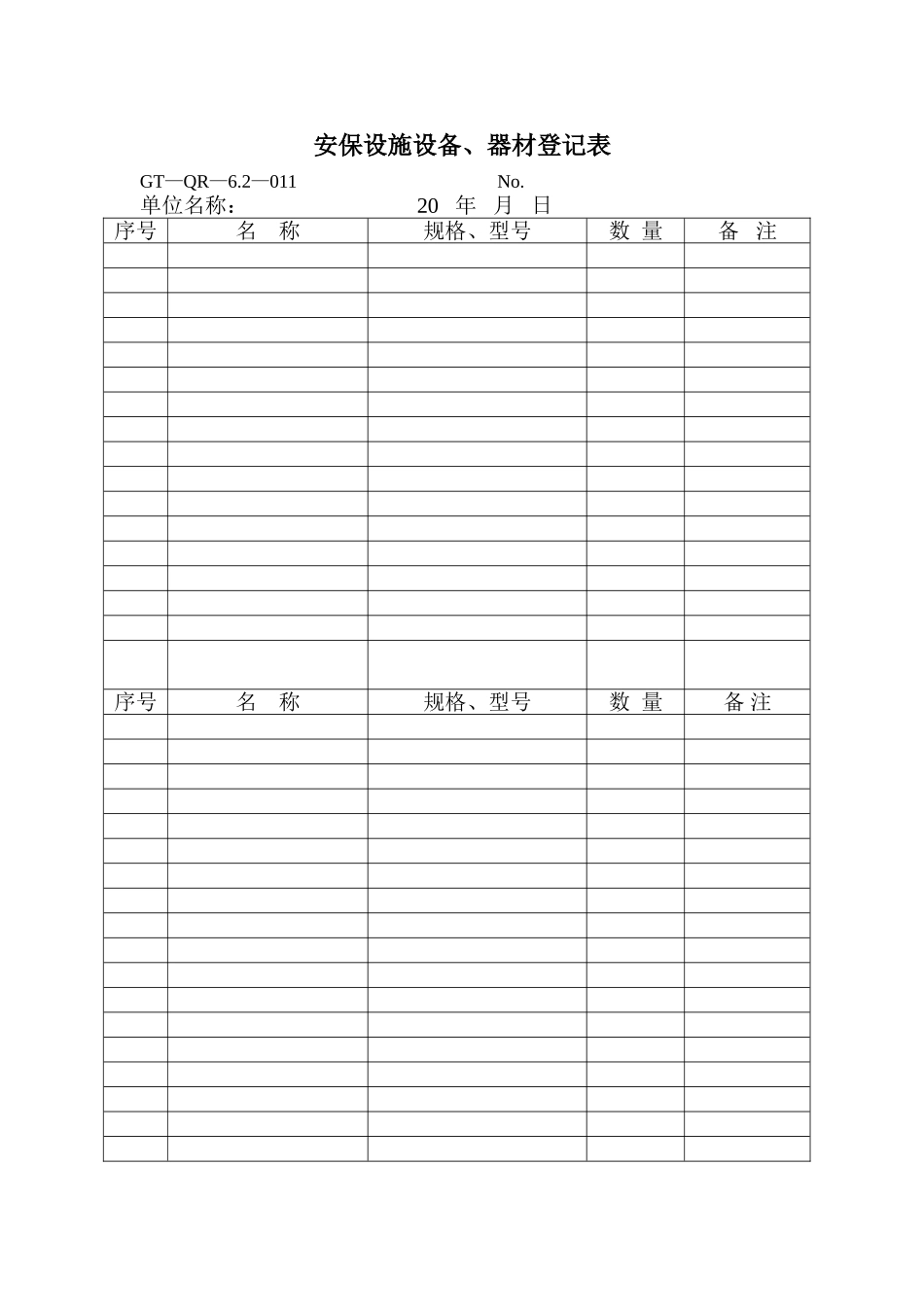 物业公司保安部常用制度表格_第2页