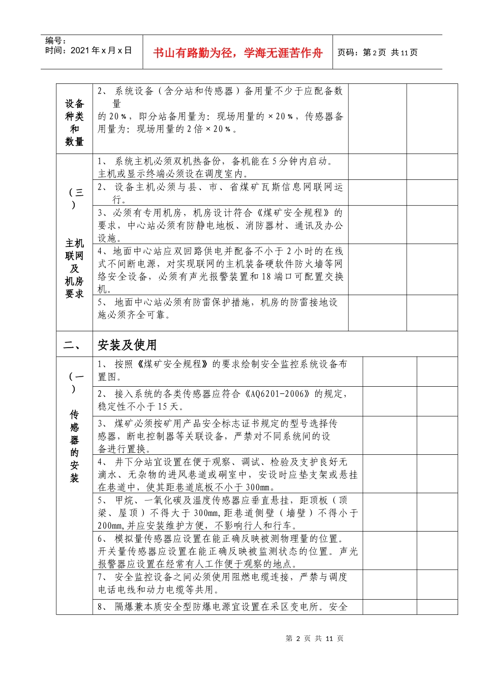 晋城市煤矿安全(瓦斯)监控系统验收标准介绍_第2页