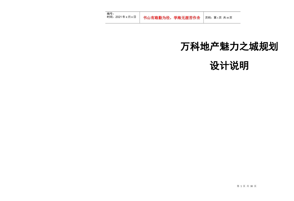 某地产魅力之城规划设计说明_第1页