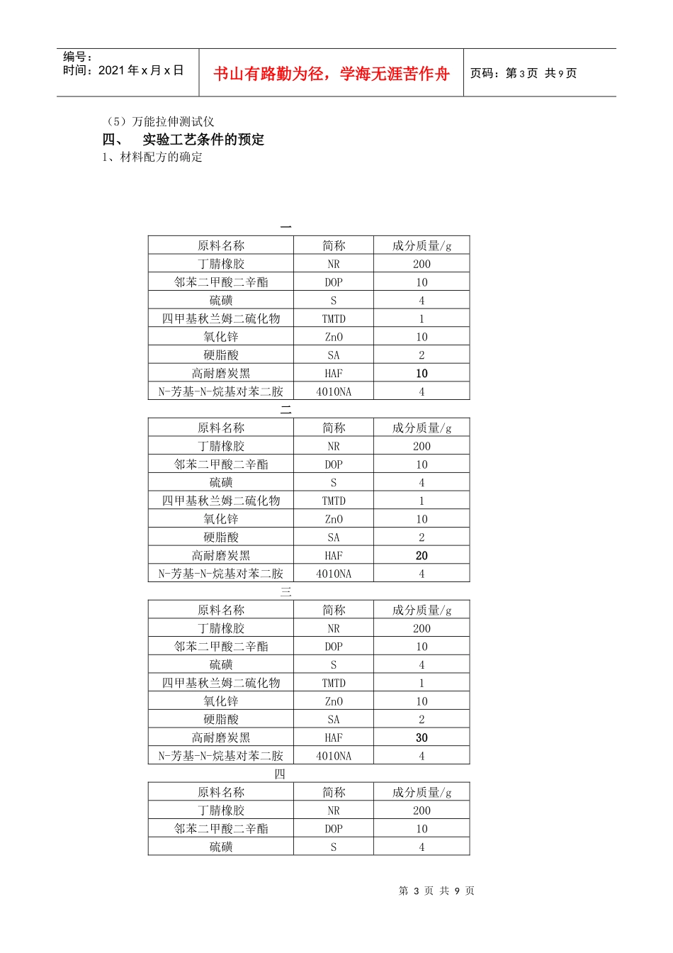 橡胶配方设计综合实验_第3页
