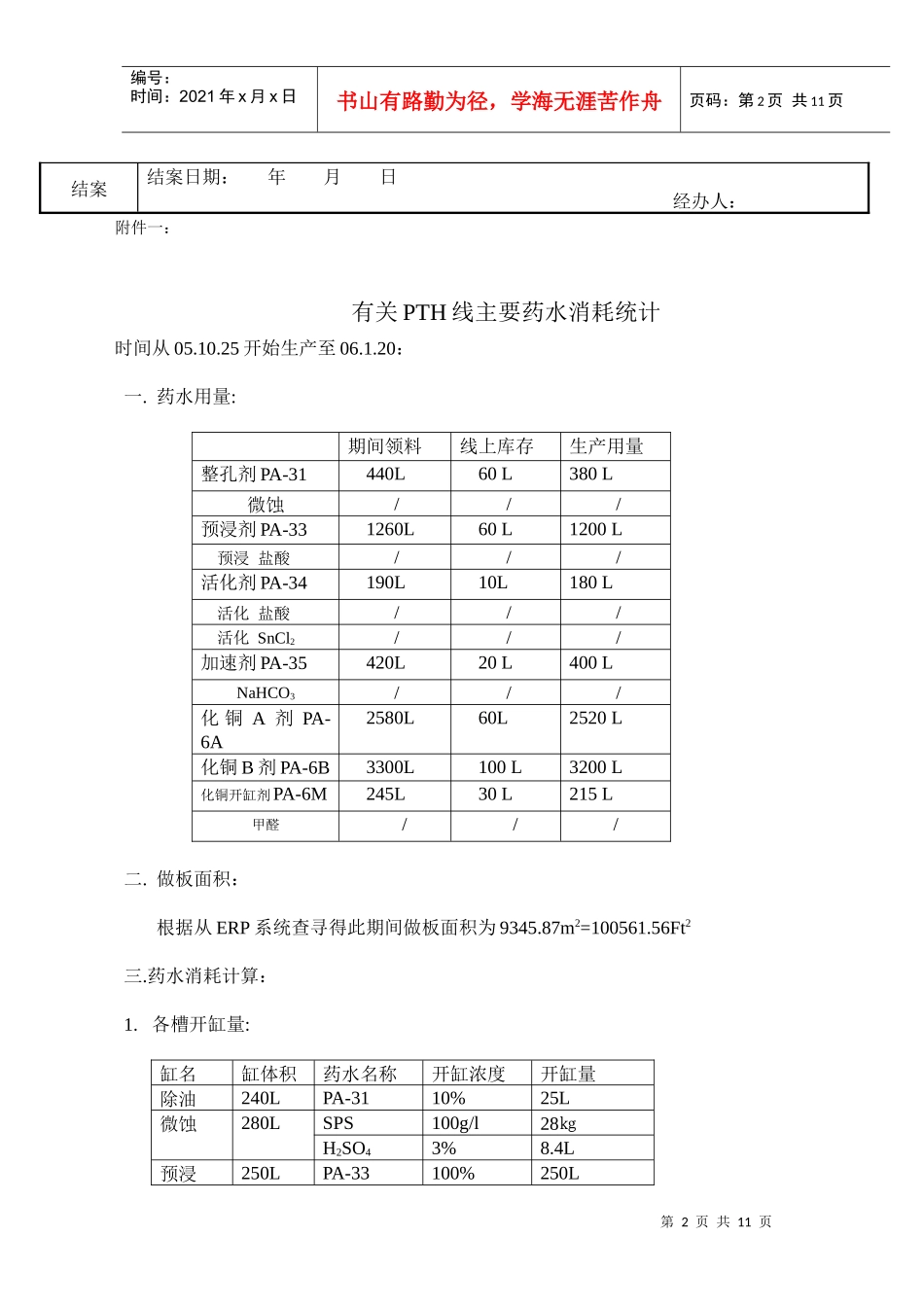 沉铜倒槽跟踪药水消耗_第2页