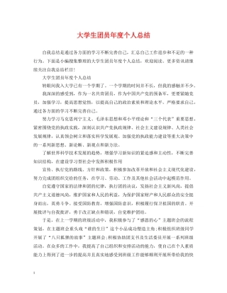 大学生团员年度个人总结 