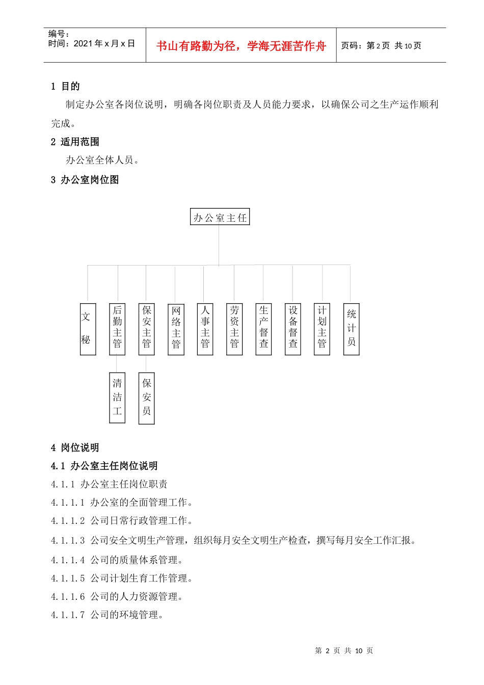 某棉纺织企业办公室岗位说明_第2页