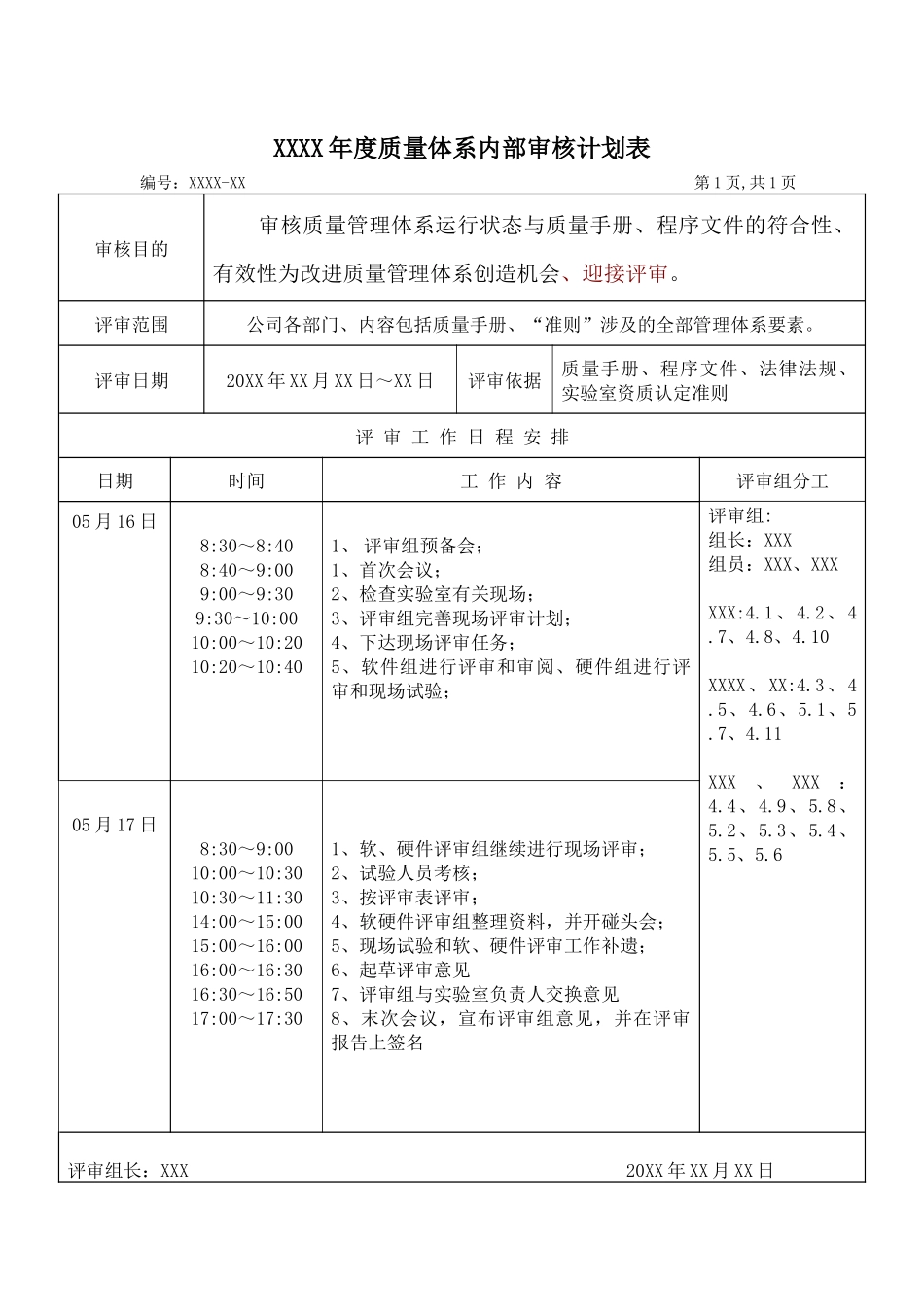 质量体系内部审核样_第2页