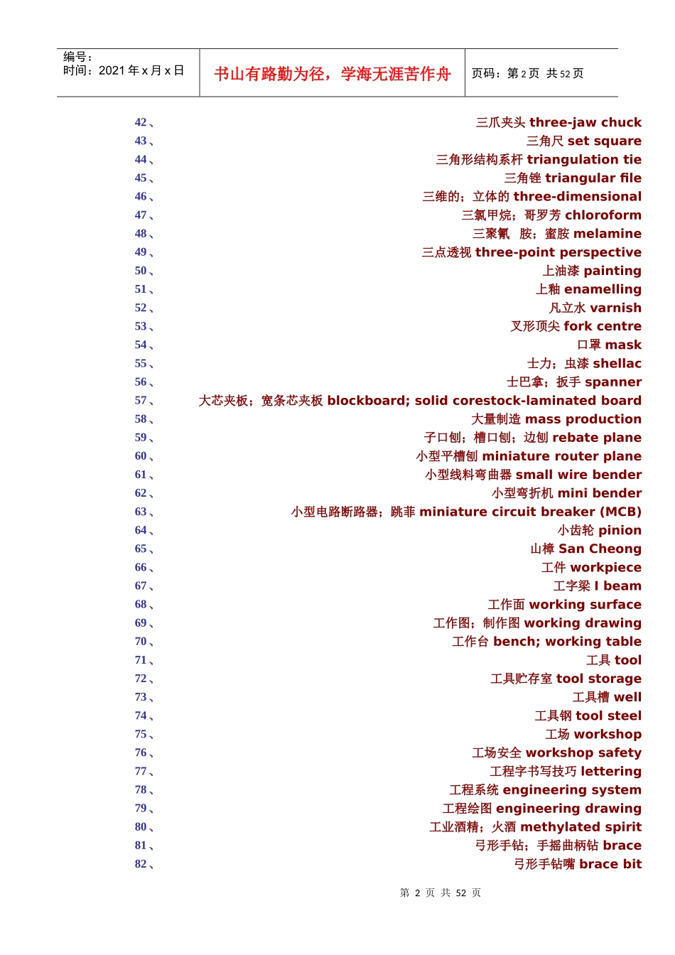 机械英语单词大全_第2页