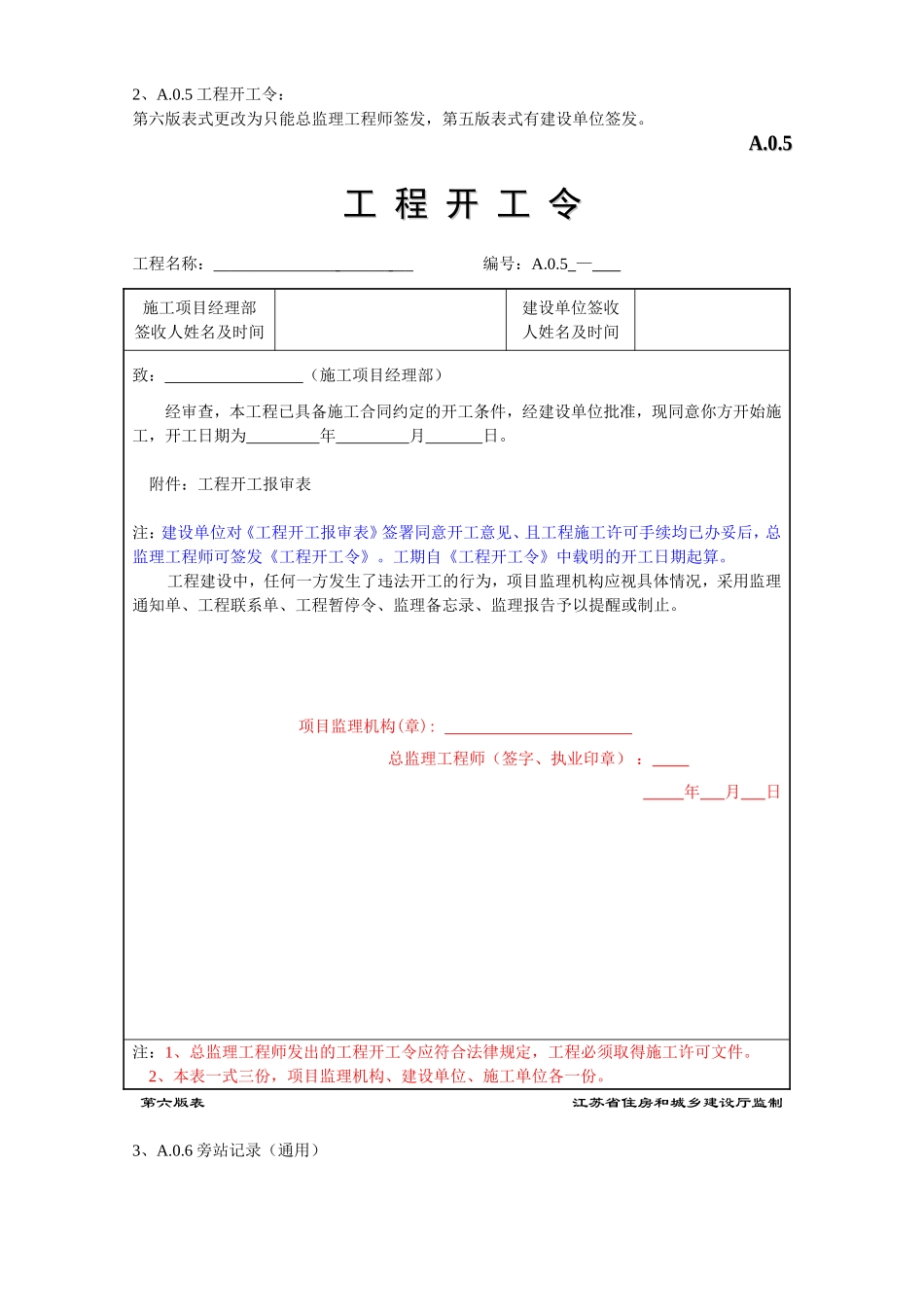 江苏省建设工程监理现场用表(第六版)-与第五版区别(DOC41页)_第2页