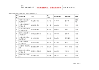 滁州市市级以上农业产业化龙头企业基础信息