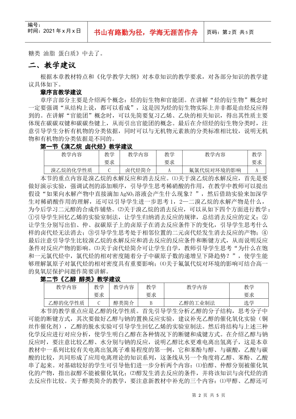 烃的衍生物教学设计_第2页