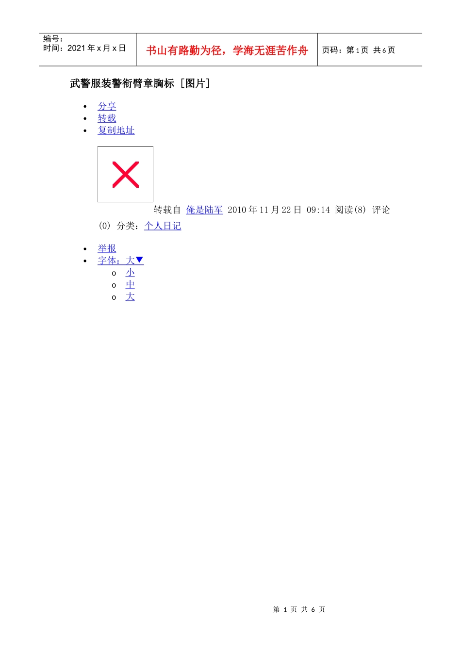 武警服装警衔臂章胸标_第1页