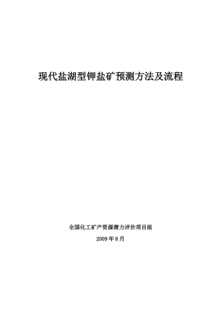 现代盐湖型钾盐矿预测方法及流程