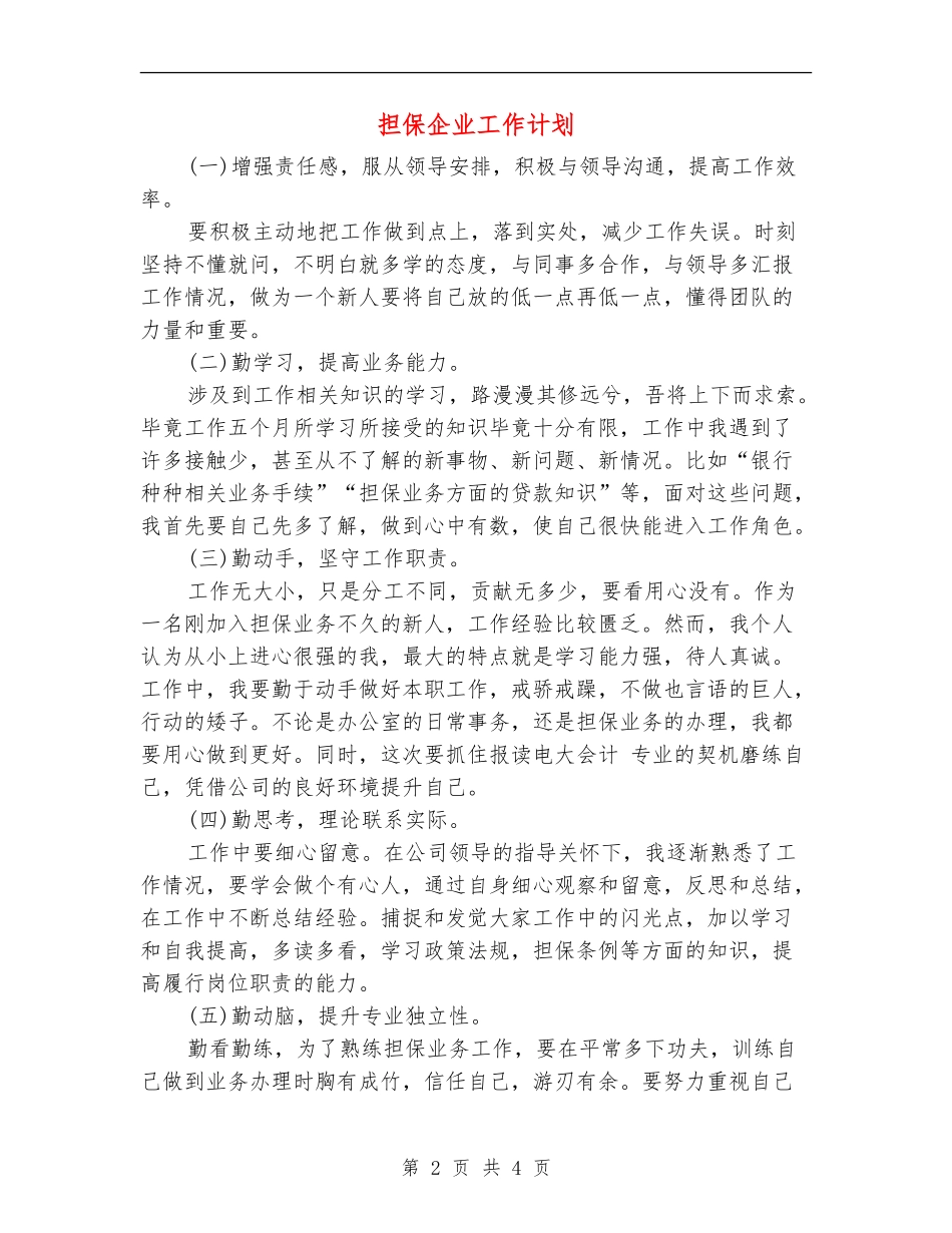 担保企业工作计划_第2页