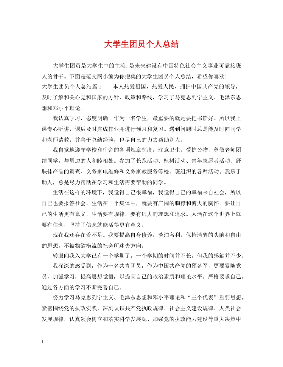 大学生团员个人总结 _第1页
