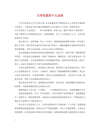 大学生团员个人总结 