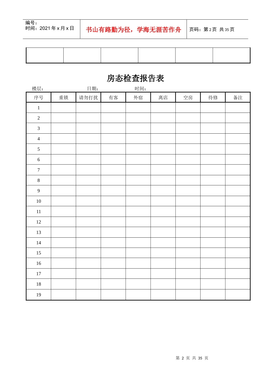 星级酒店客房部表格大全33中英2_第2页