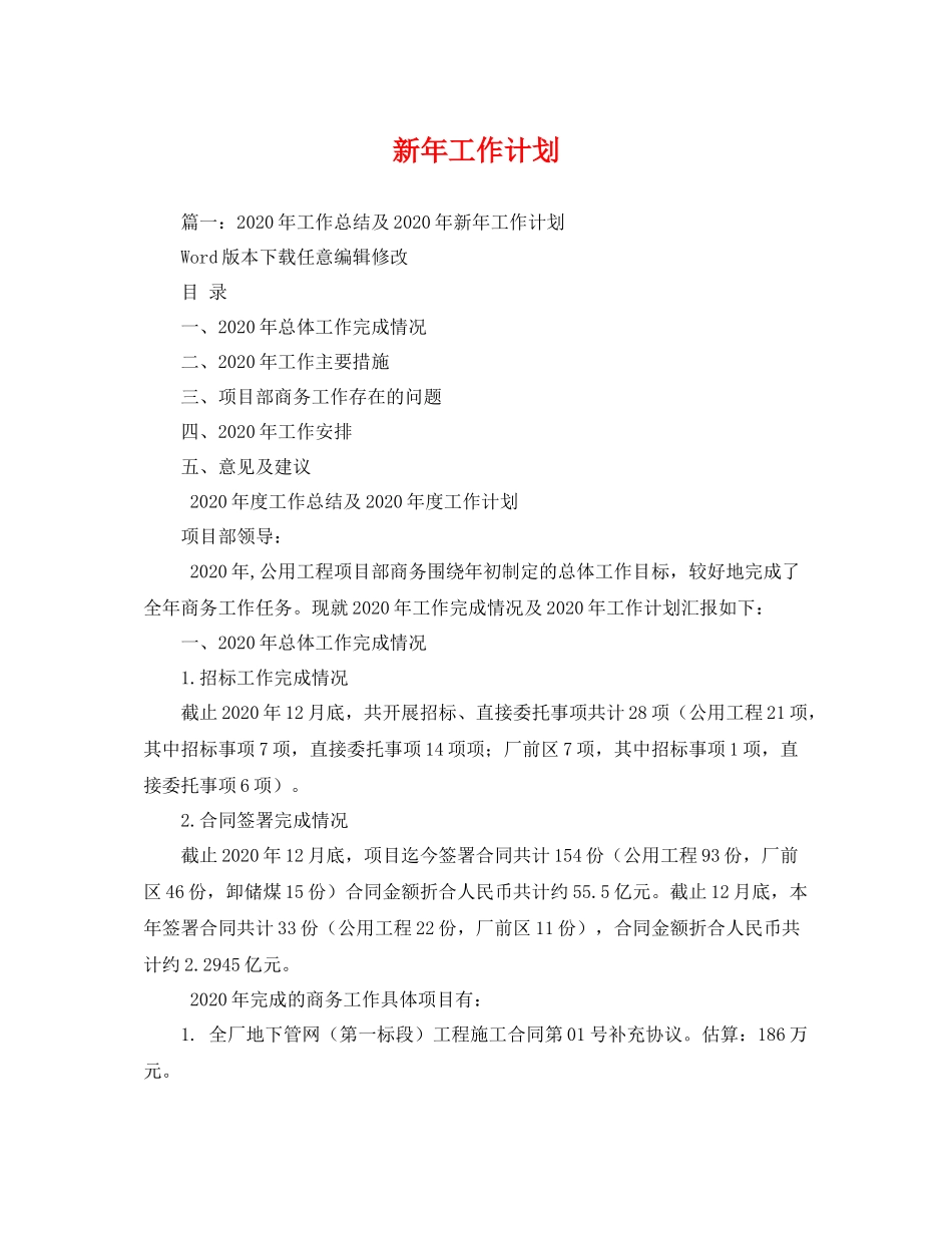 新年工作计划 _第1页