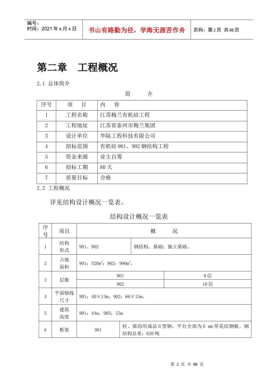江苏梅兰有机硅工程钢结构制作安装方案_第2页