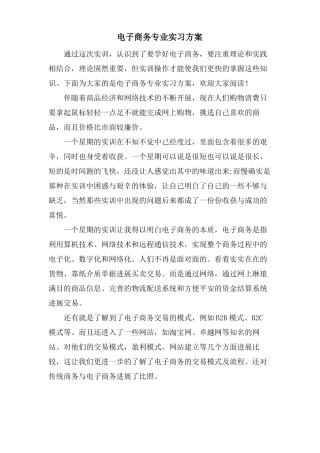 电子商务专业实习计划