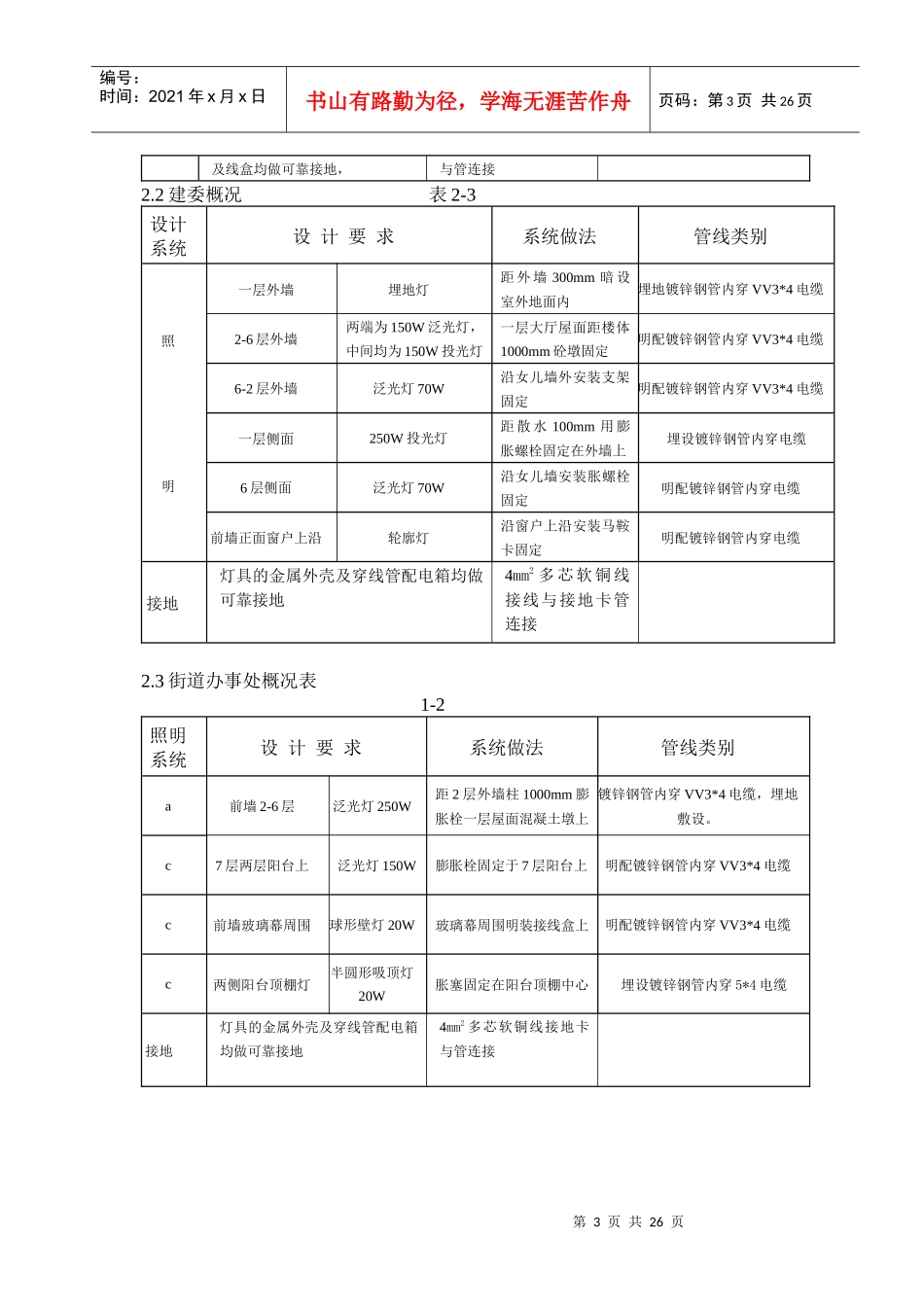 某室外景观亮化工程施工方案_secret_cn50Hz_第3页