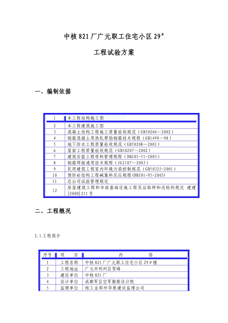 某住宅小区工程试验方案_第1页