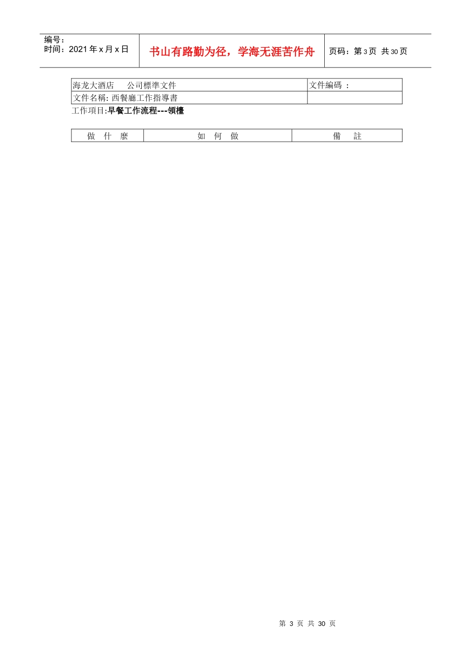 海龙大酒店西餐厅培训手册_第3页