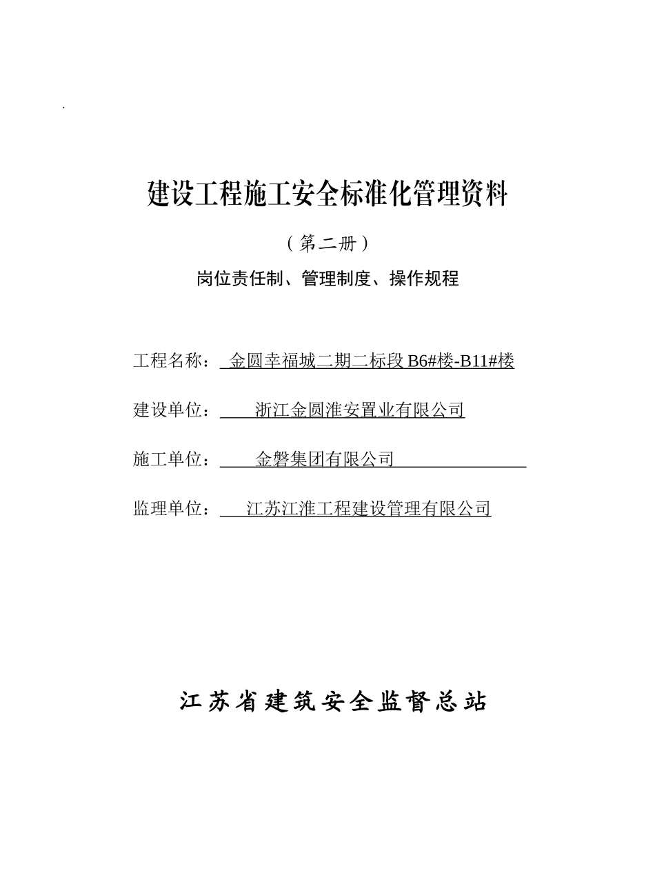 某置业有限公司建设工程施工安全标准化管理资料_第1页