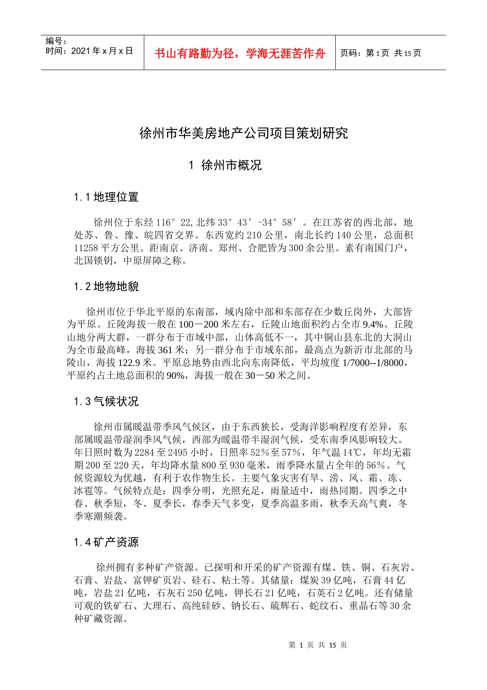 某房地产公司项目策划研究_第1页