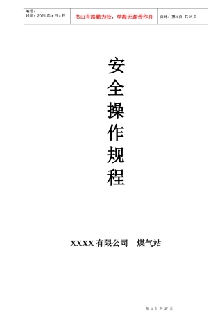 煤气站操作规程(册)