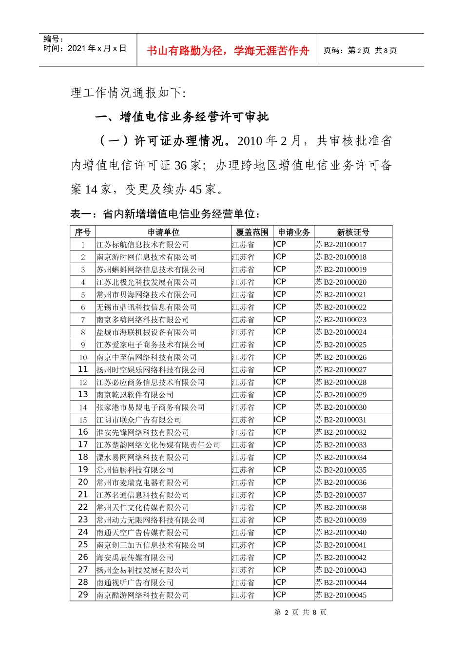 江苏省通信管理局互联网管理工作情况论述_第2页