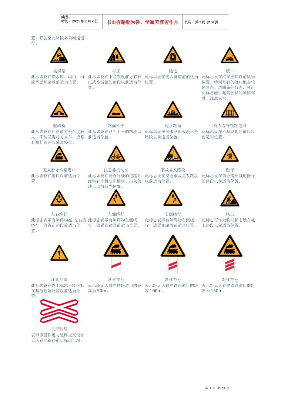 最新交通标志图片大全_第2页