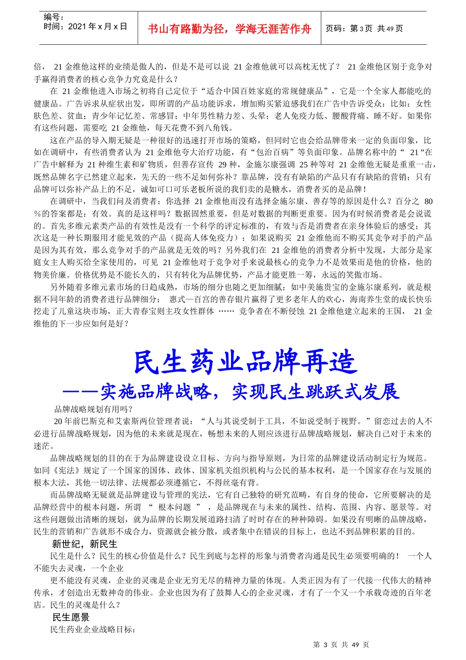 民生药业品牌战略全案策划_第3页