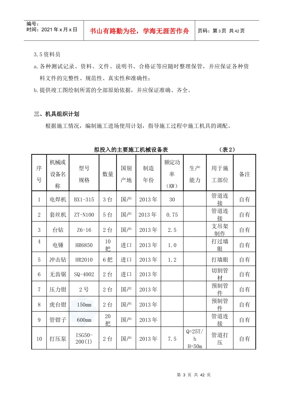消防工程施工组织设计方案_secret_第3页