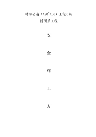 林海公路（A20~A30）工程6标桥面系安全施工方案(DOC20页)