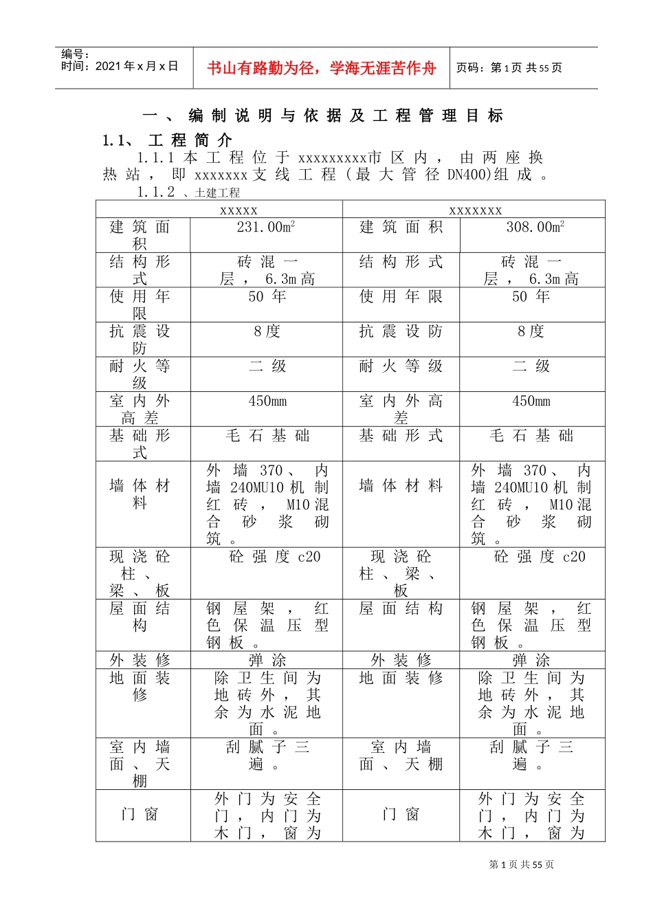 热力站施工组织设计范本(DOC63页)_第1页