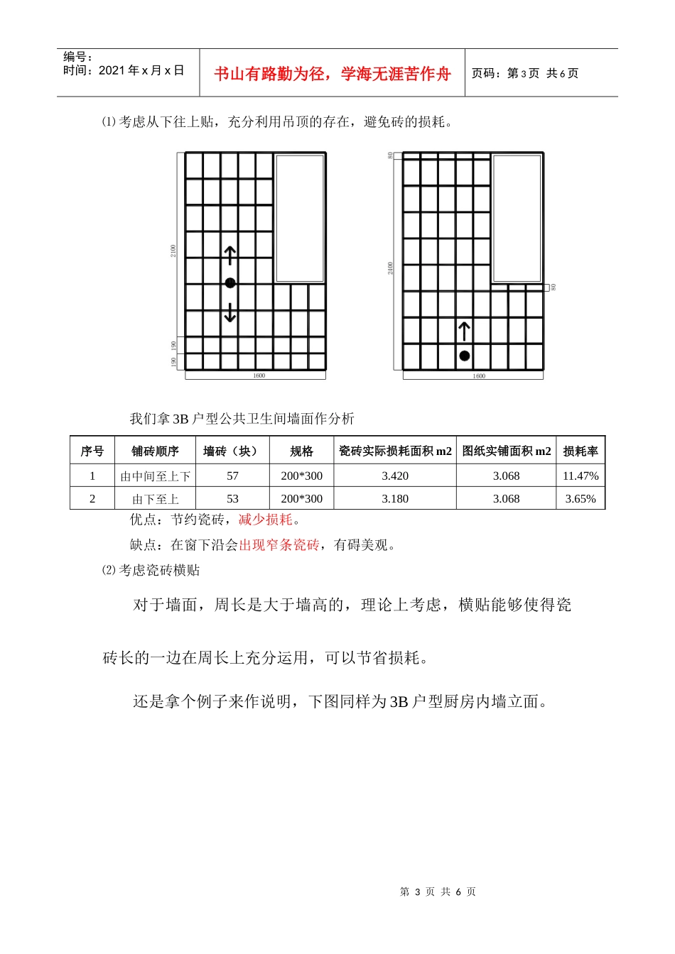 某房地产瓷砖铺贴方式的成本研究_第3页