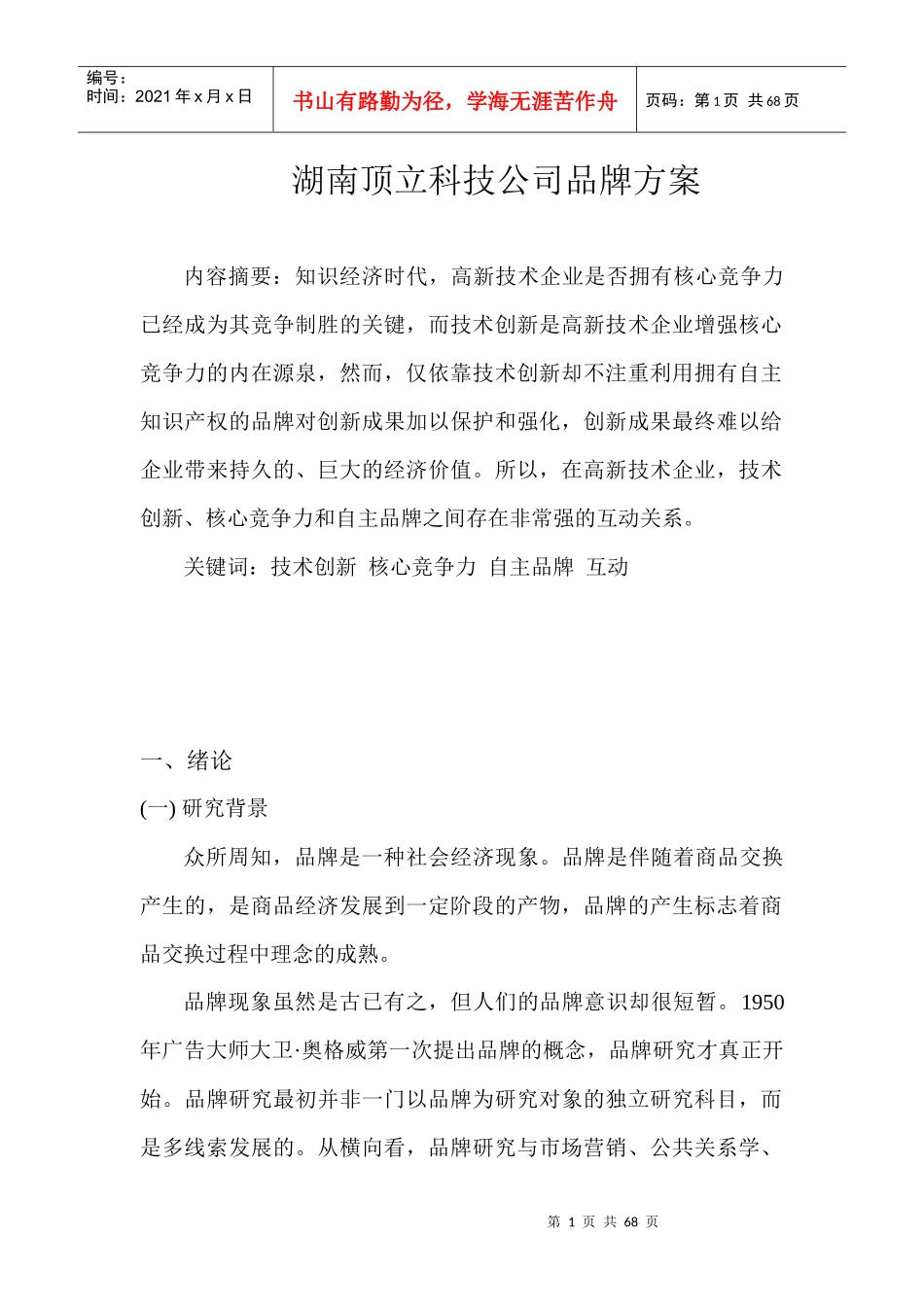 湖南顶立公司品牌方案_第1页