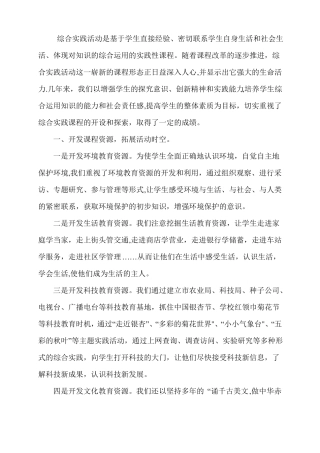 综合实践成果总结